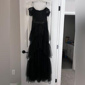 Unique City Studio Black Full Length Dress